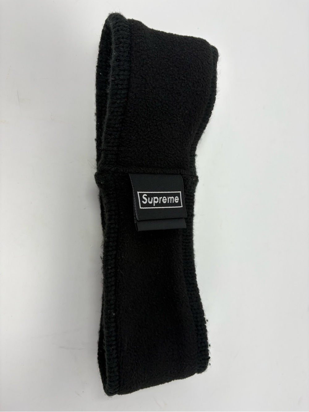 Supreme x New Era FW18 Sequin Arc Logo Headband Black - Picture 9 of 14